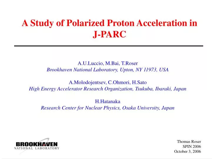 a study of polarized proton acceleration in j parc