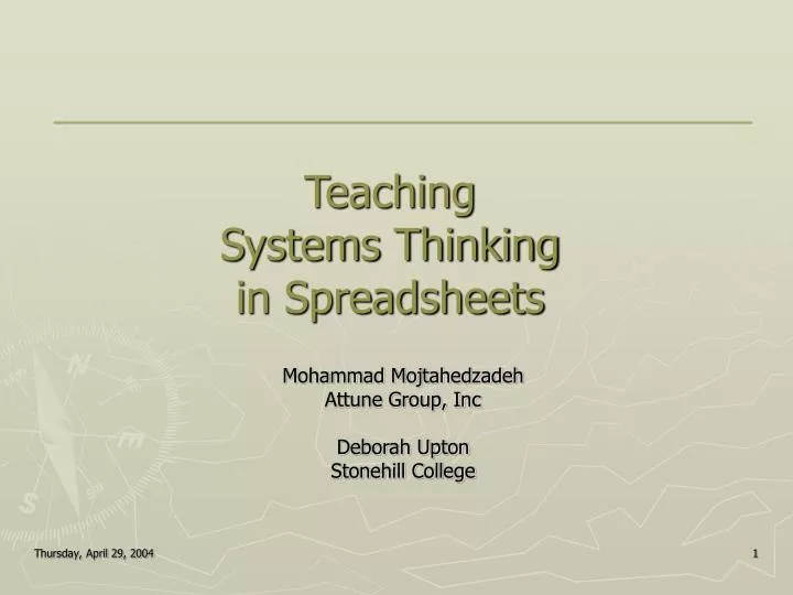 teaching systems thinking in spreadsheets