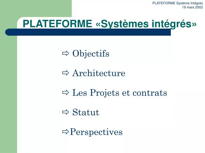 plateforme syst mes int gr s