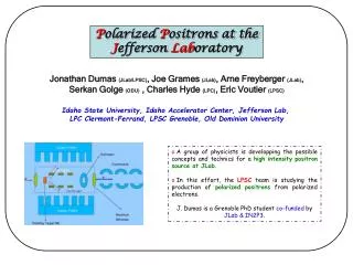 P olarized P ositrons at the J efferson Lab oratory