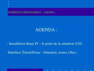 interface triton siriac agenda