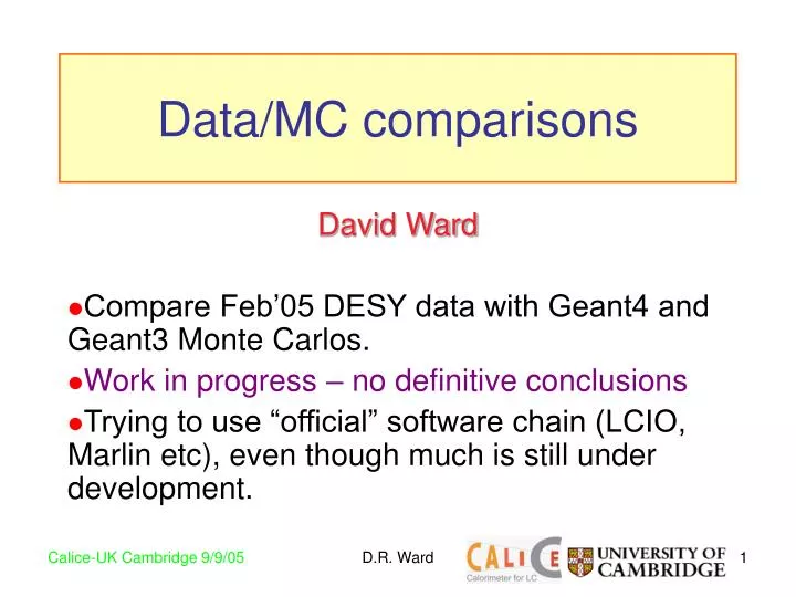 data mc comparisons