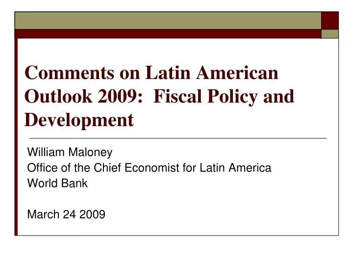 comments on latin american outlook 2009 fiscal policy and development