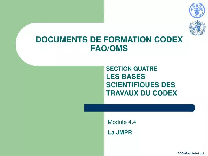 documents de formation codex fao oms