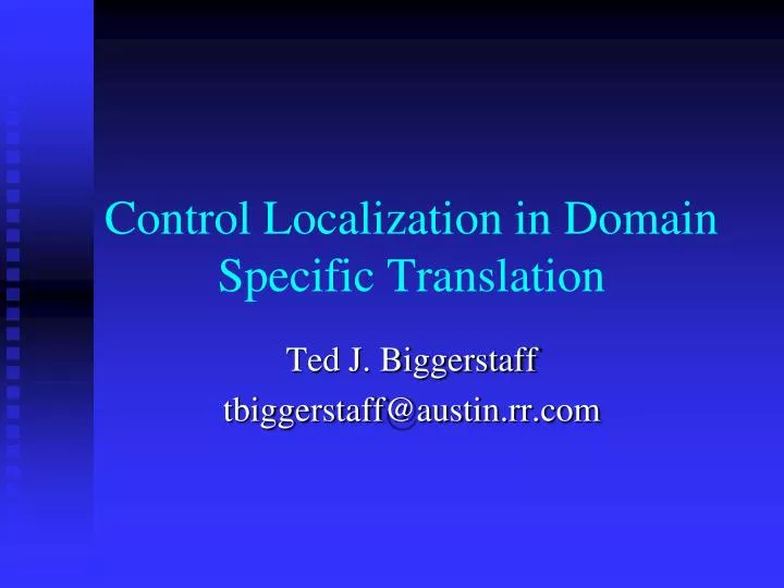 control localization in domain specific translation