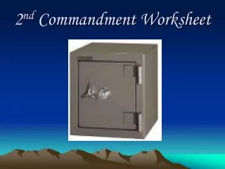 2 nd Commandment Worksheet
