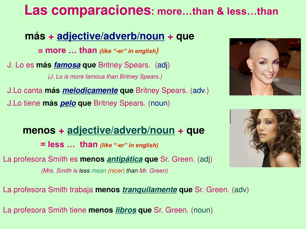 PPT - Las comparaciones : more…than & less…than PowerPoint Presentation ...