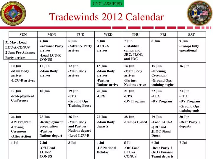 tradewinds 2012 calendar