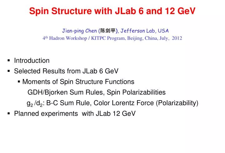 spin structure with jlab 6 and 12 gev