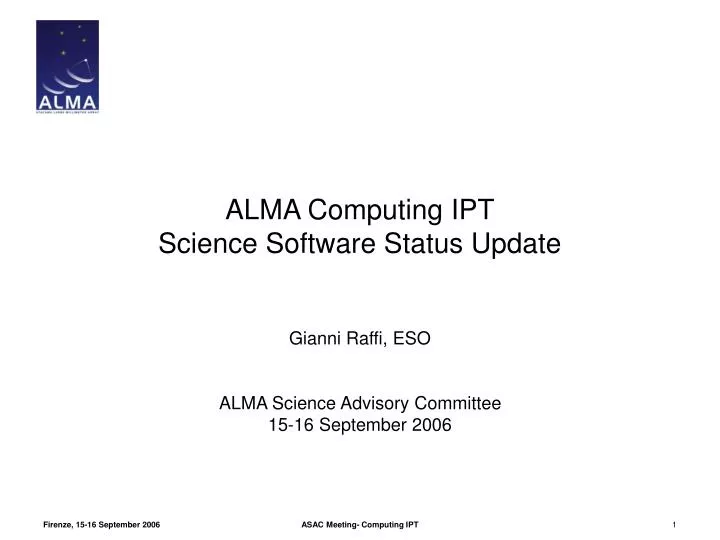alma computing ipt science software status update