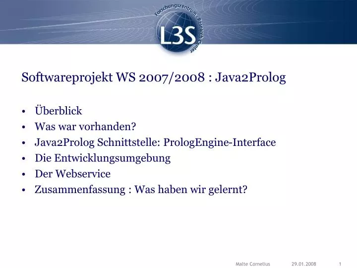 softwareprojekt ws 2007 2008 java2prolog