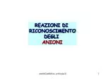 REAZIONI DI RICONOSCIMENTO DEGLI ANIONI - slide 1