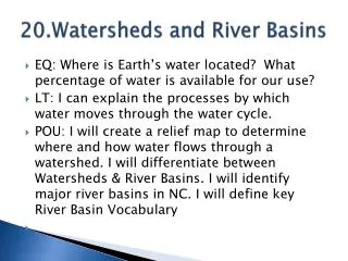 20.Watersheds and River Basins