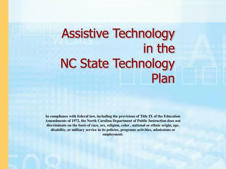 assistive technology in the nc state technology plan