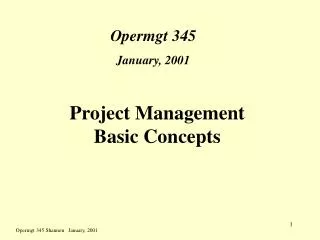 Project Management Basic Concepts