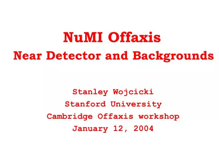 numi offaxis near detector and backgrounds
