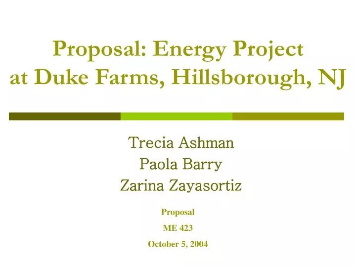 proposal energy project at duke farms hillsborough nj