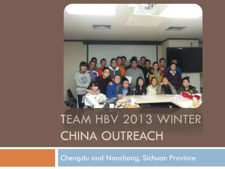 team hbv 2013 winter china outreach
