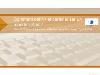 comment d finir et caract riser un monde virtuel