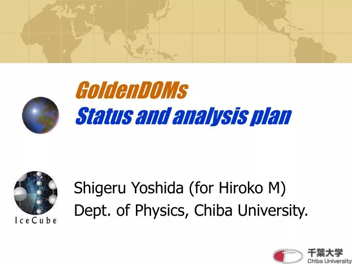 goldendoms status and analysis plan