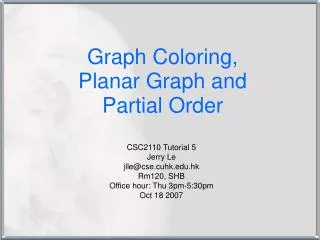 Graph Coloring, Planar Graph and Partial Order