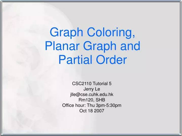 graph coloring planar graph and partial order