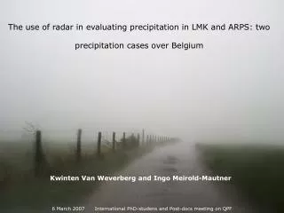 The use of radar in evaluating precipitation in LMK and ARPS: two precipitation cases over Belgium