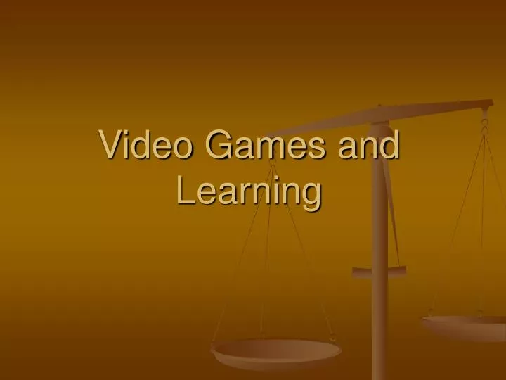 video games and learning