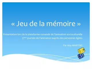 jeu de la m moire