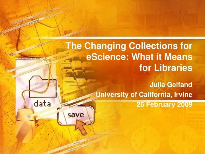the changing collections for escience what it means for libraries
