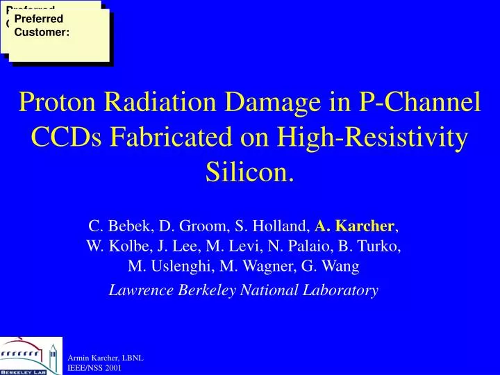proton radiation damage in p channel ccds fabricated on high resistivity silicon