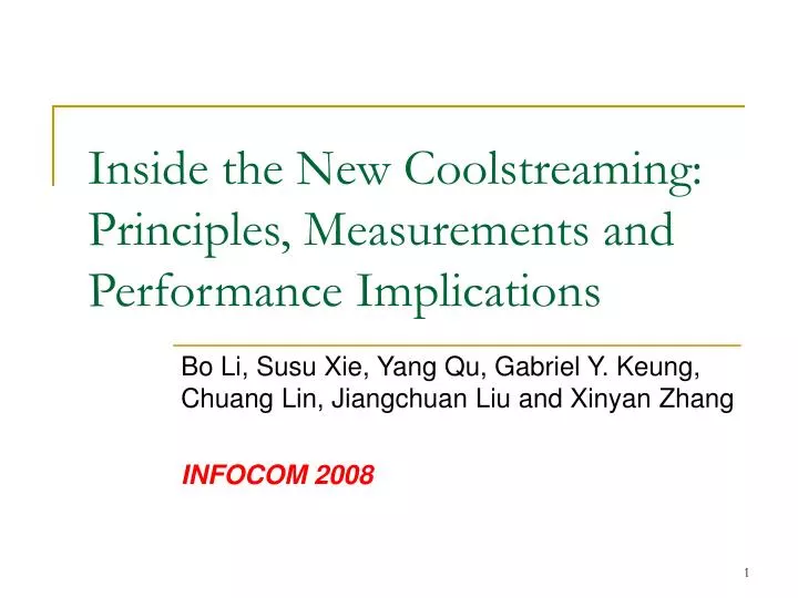 inside the new coolstreaming principles measurements and performance implications