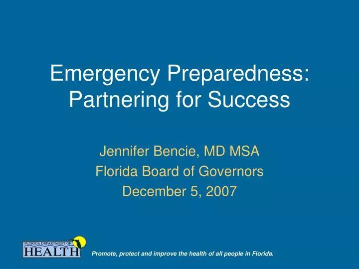 emergency preparedness partnering for success