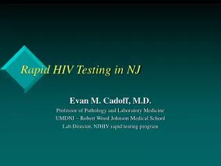 Rapid HIV Testing in NJ