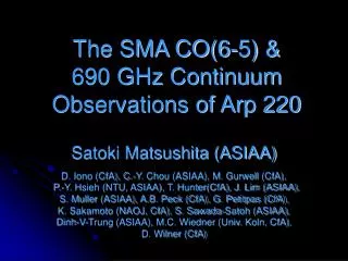 The SMA CO(6-5) &amp; 690 GHz Continuum Observations of Arp 220