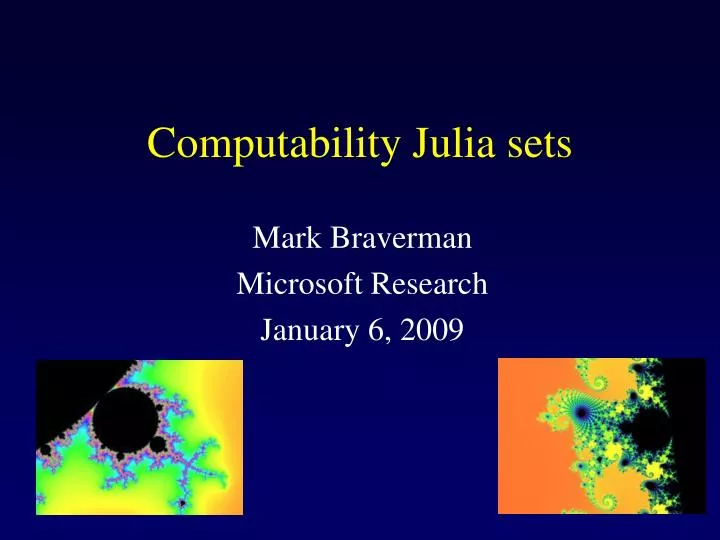 computability julia sets
