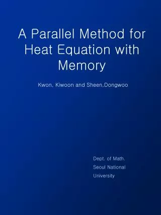 A Parallel Method for Heat Equation with Memory