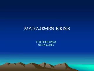 PPT - MANAJEMEN PENANGGULANGAN KRISIS KESEHATAN AKIBAT BENCANA ...