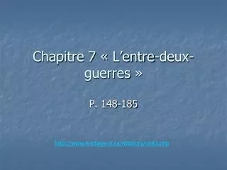 chapitre 7 l entre deux guerres