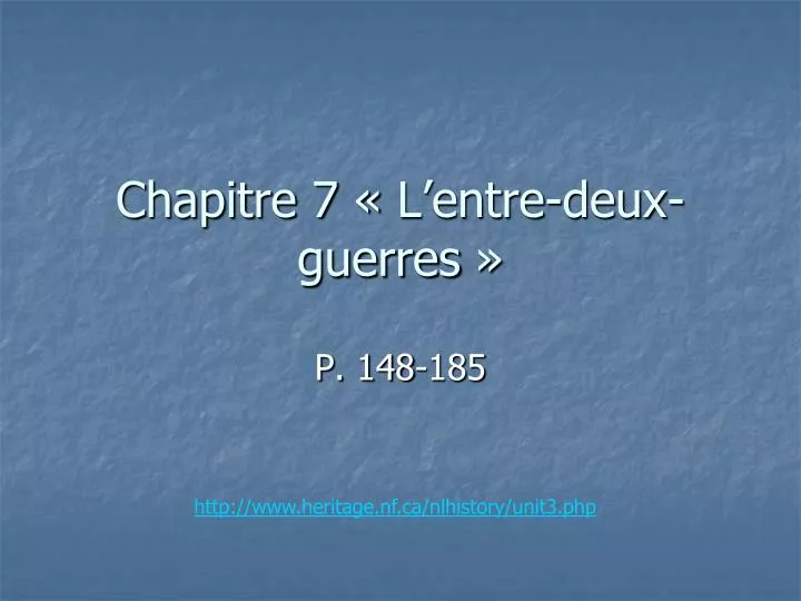 chapitre 7 l entre deux guerres