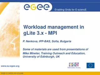Workload management in gLite 3.x - MPI