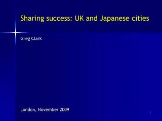 Sharing success: UK and Japanese cities