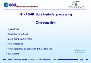 PF-ASAR Burst-Mode processing Introduction