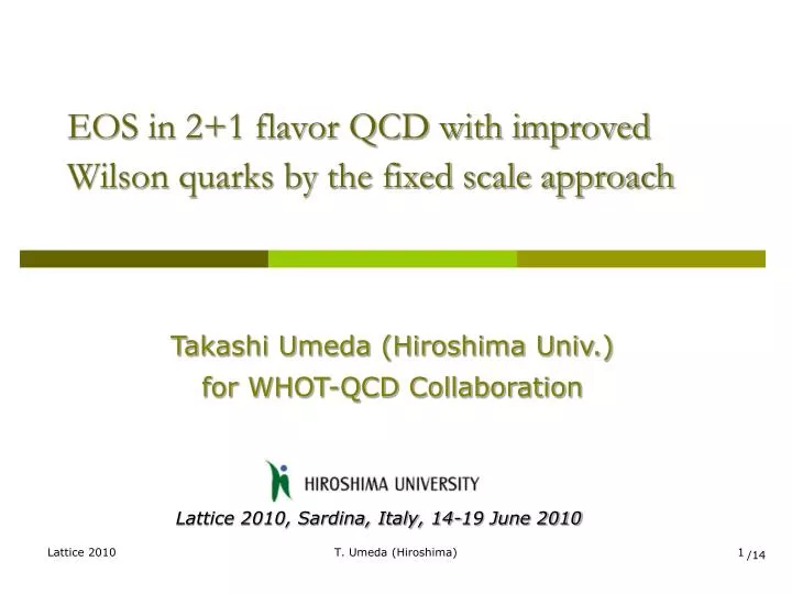 eos in 2 1 flavor qcd with improved wilson quarks by the fixed scale approach