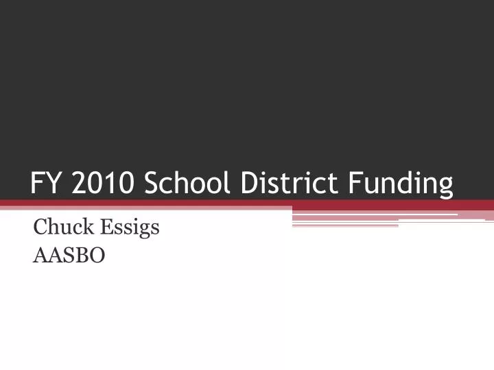 fy 2010 school district funding