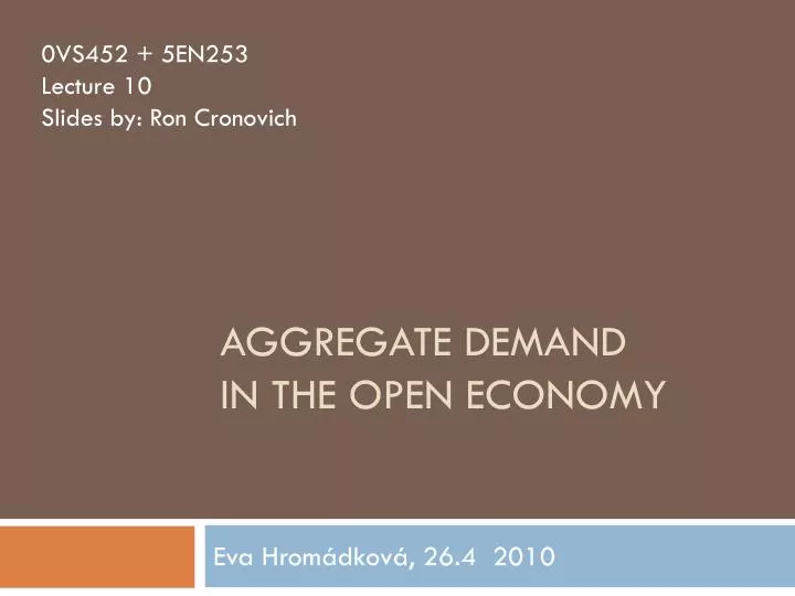 aggregate demand in the open economy