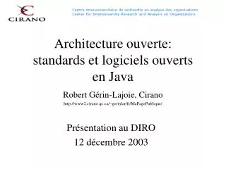 pr sentation au diro 1 2 d cembre 2003