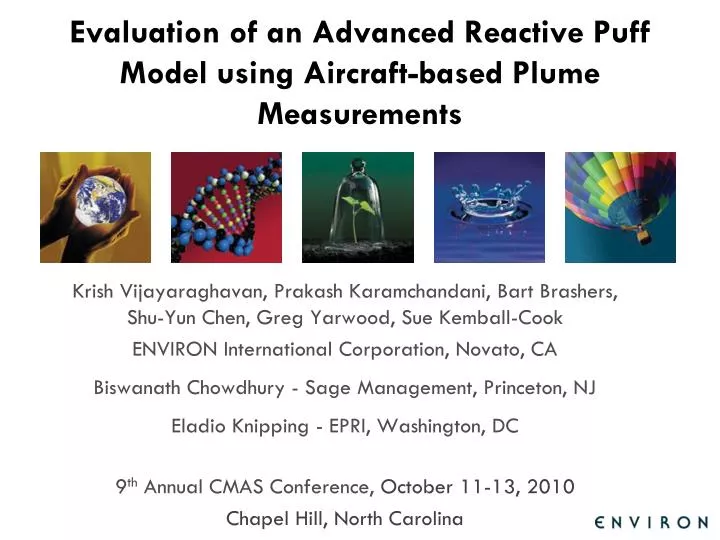 evaluation of an advanced reactive puff model using aircraft based plume measurements