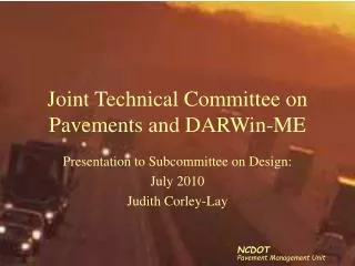 Joint Technical Committee on Pavements and DARWin-ME