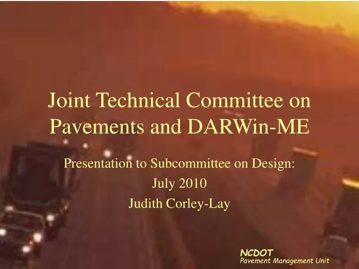 joint technical committee on pavements and darwin me